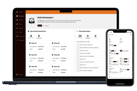 Beekeeping app for desktops, laptops and tablets